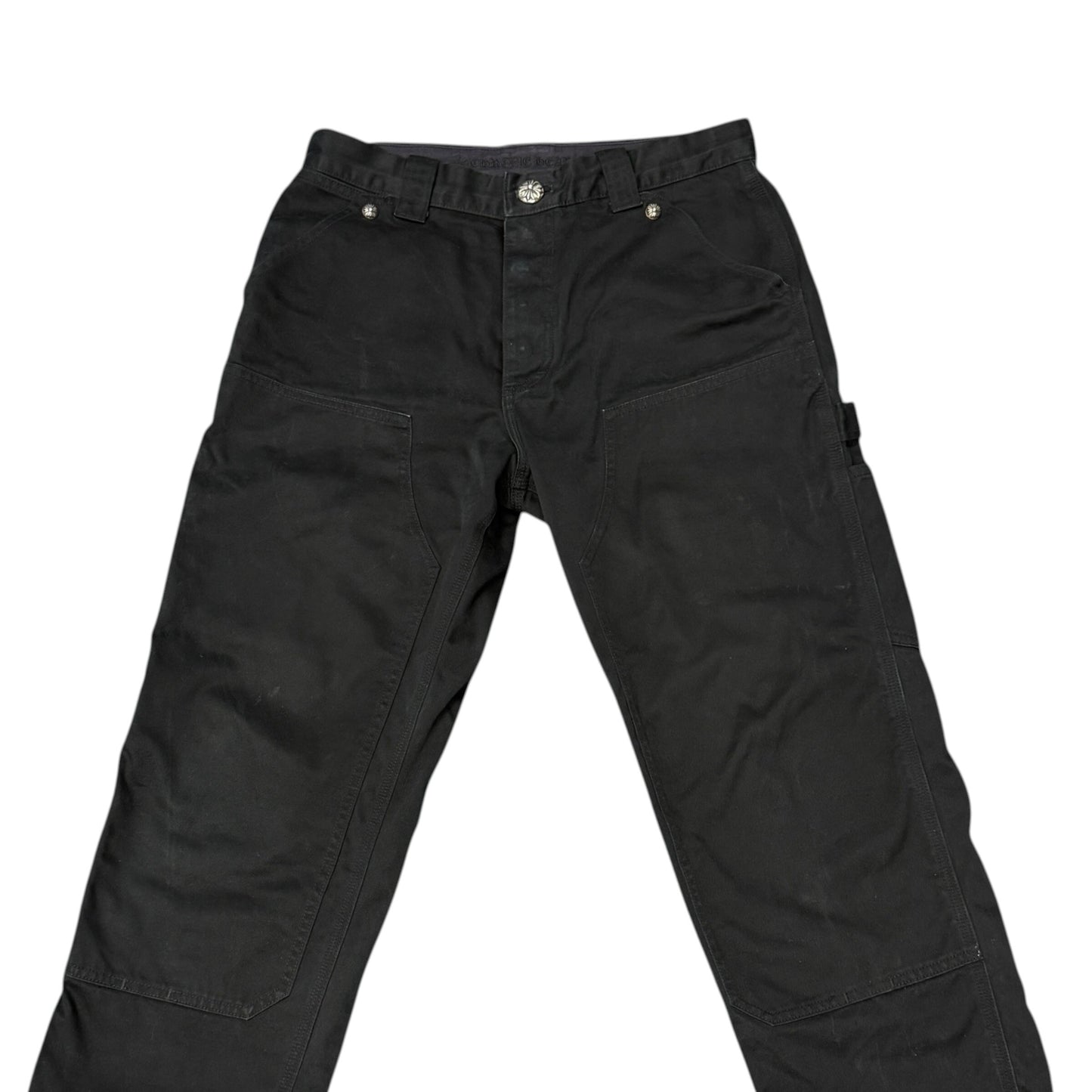 CHROME HEARTS Black Silver 925 Double Work Pants Size 32