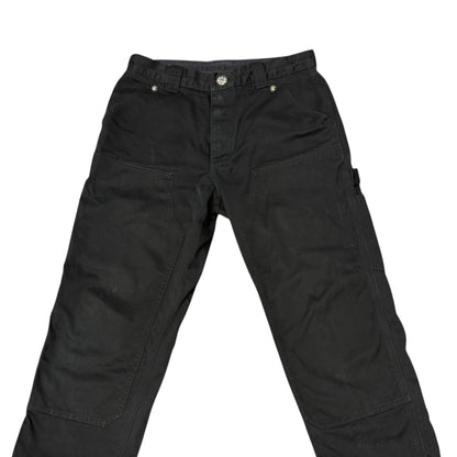 CHROME HEARTS Black Silver 925 Double Work Pants Size 32