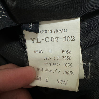 Y's Dark Gray Cashmere Blend Wool Long Coat
