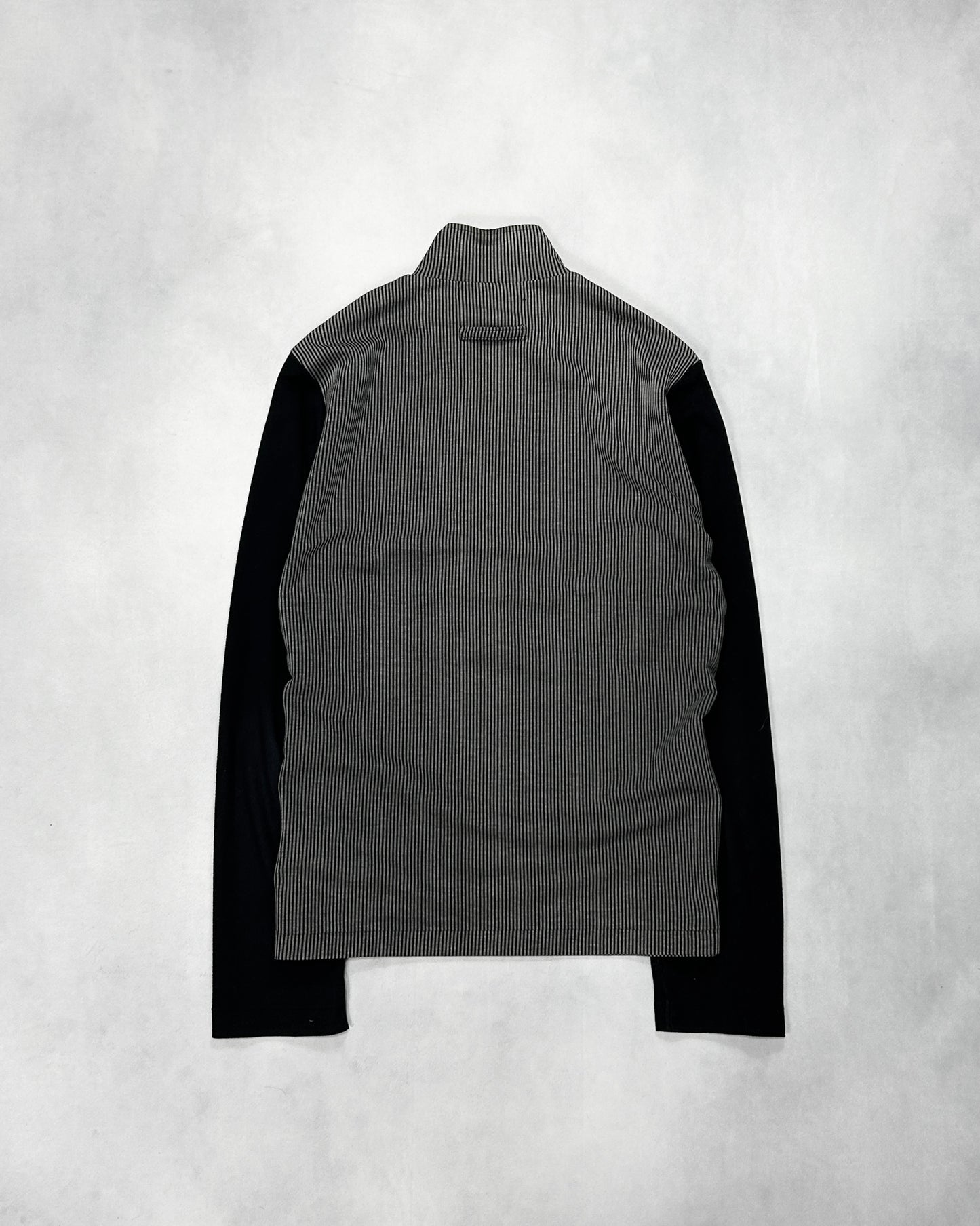 GAULTIER HOMME object Paneled Ribbed Top Black Size FREE