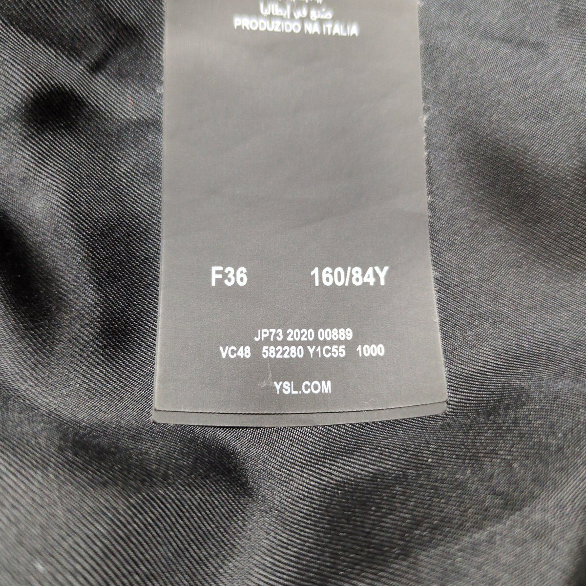 SAINT LAURENT Black Souvenir Bomber Jacket Size 36
