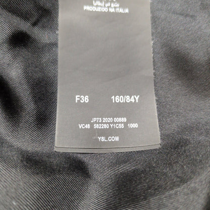 SAINT LAURENT Black Souvenir Bomber Jacket Size 36