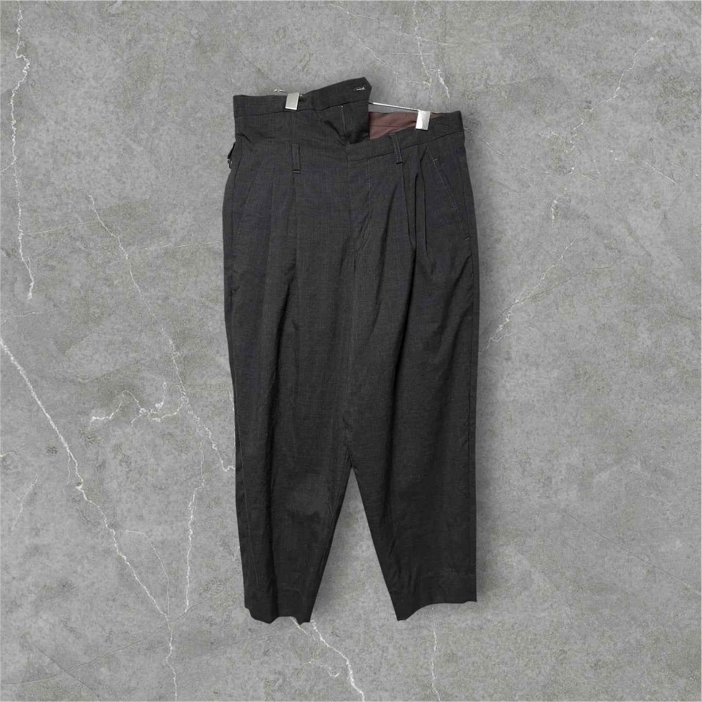 kolor 21SS Asymmetric Wool Cropped Pants Gray Size 2