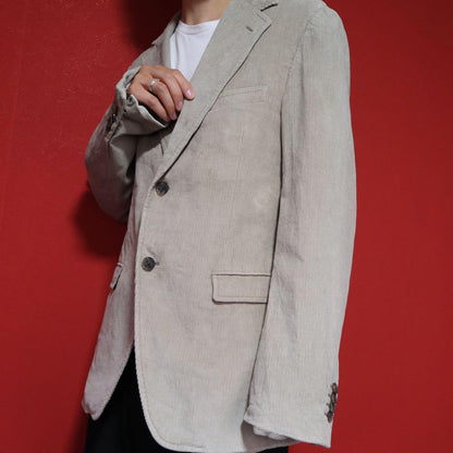 D&G Beige Corduroy Tailored Jacket Size 48