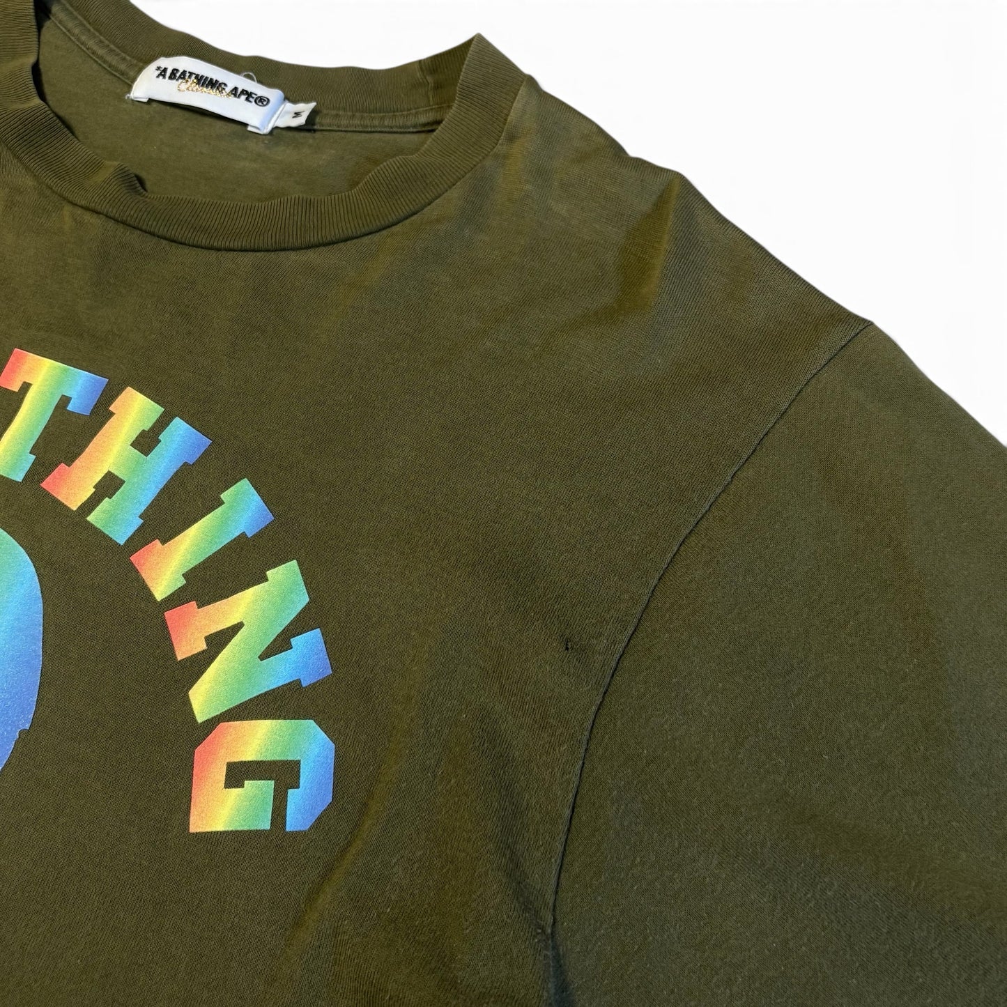 A BATHING APE College Logo S/S T-Shirt Size M