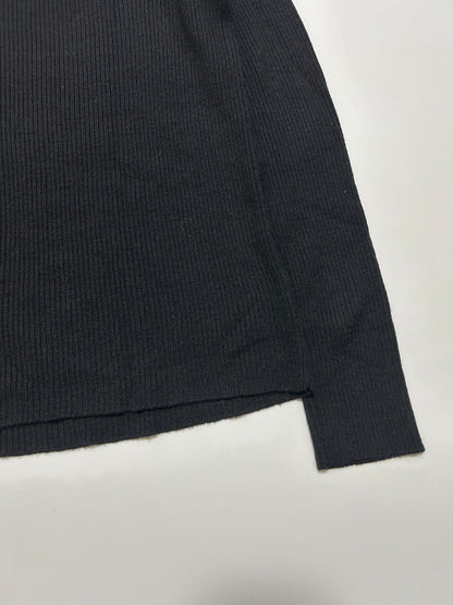 AGNES B. 90s Ribbed Knit Wool Sweater Black
