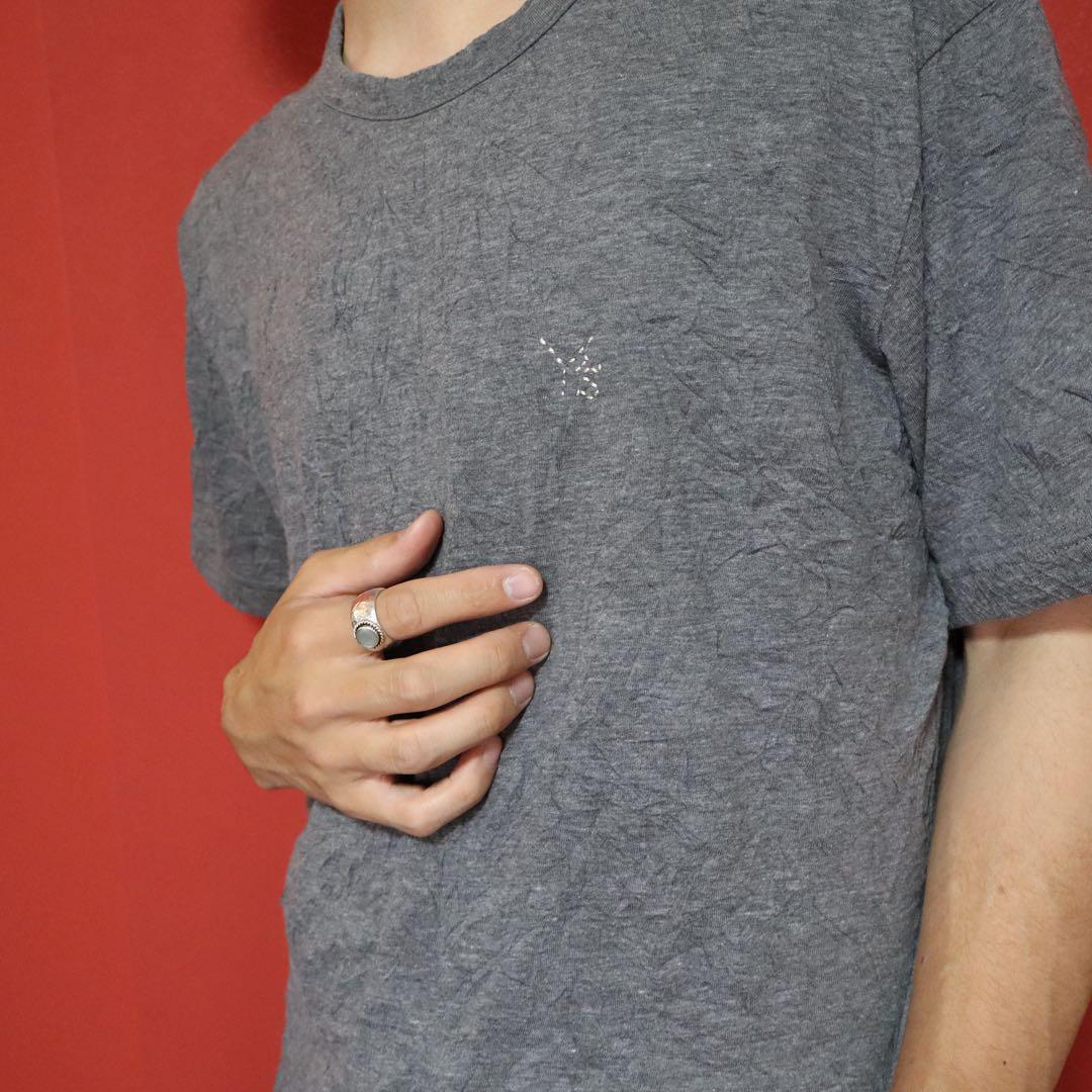 Yohji Yamamoto Y's Wrinkled Logo Embroidered T-Shirt Size 4