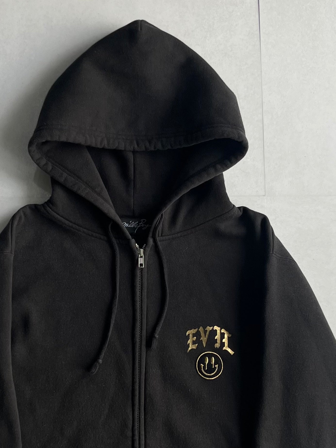 Vintage Milkboy Message Black Zip Hoodie Size XL