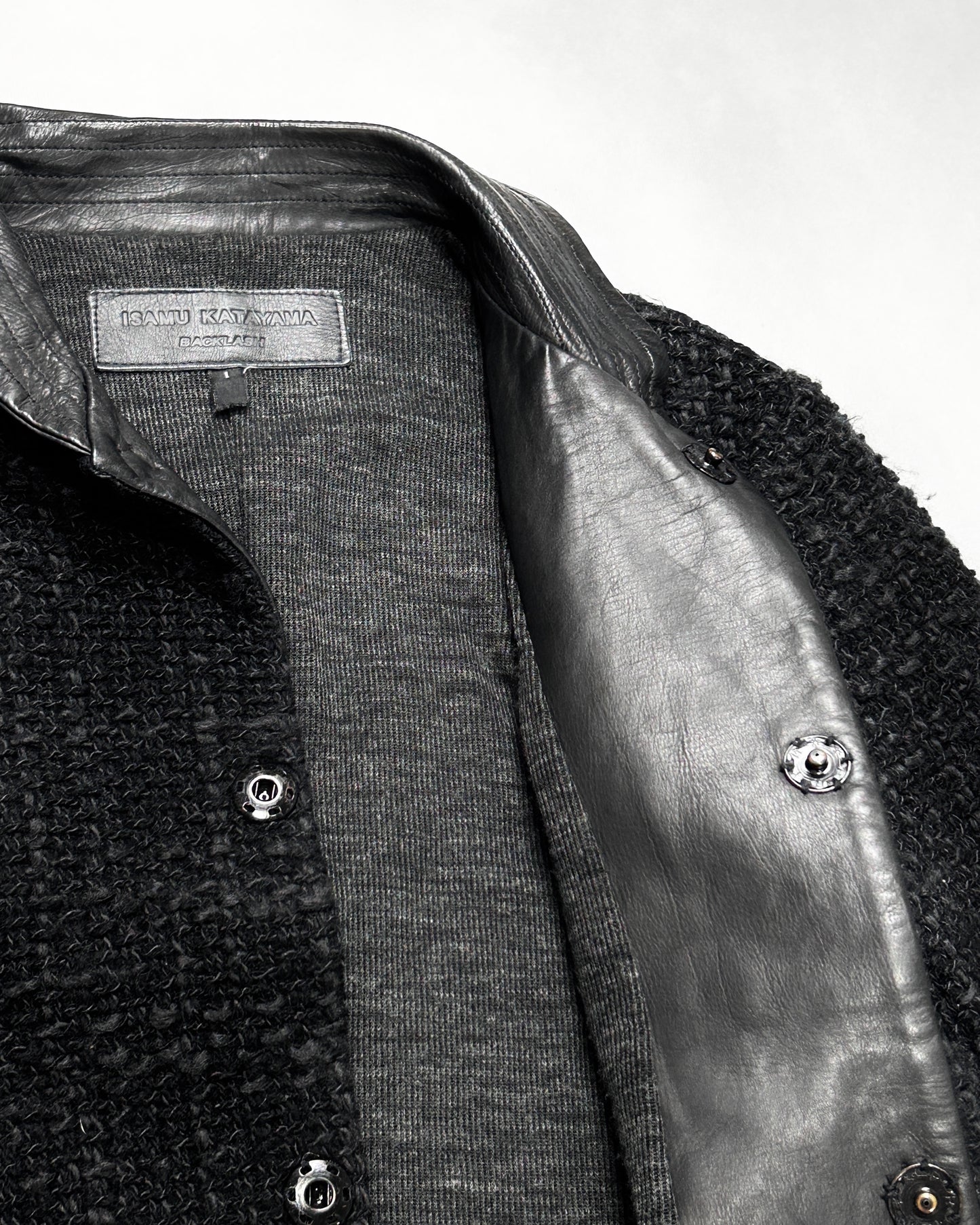 Isamu Katayama Backlash Black Tweed Fringe Jacket Size 1
