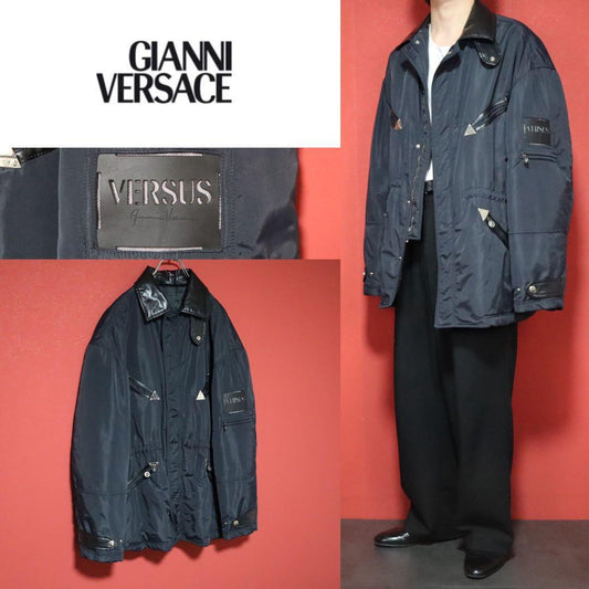 Versus 90s Medusa Metal Nylon Workwear Jacket Size XXL