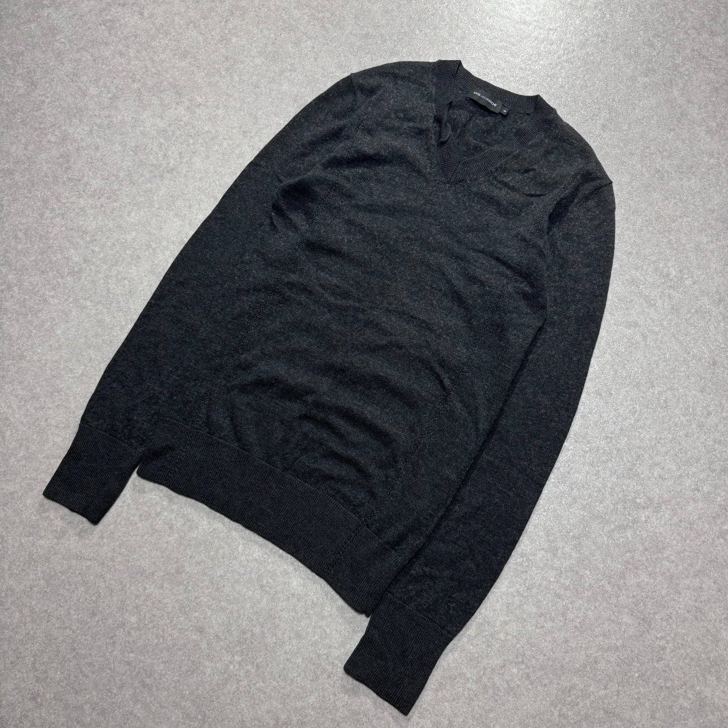 Kris Van Assche Gray V-neck Knit Size XS