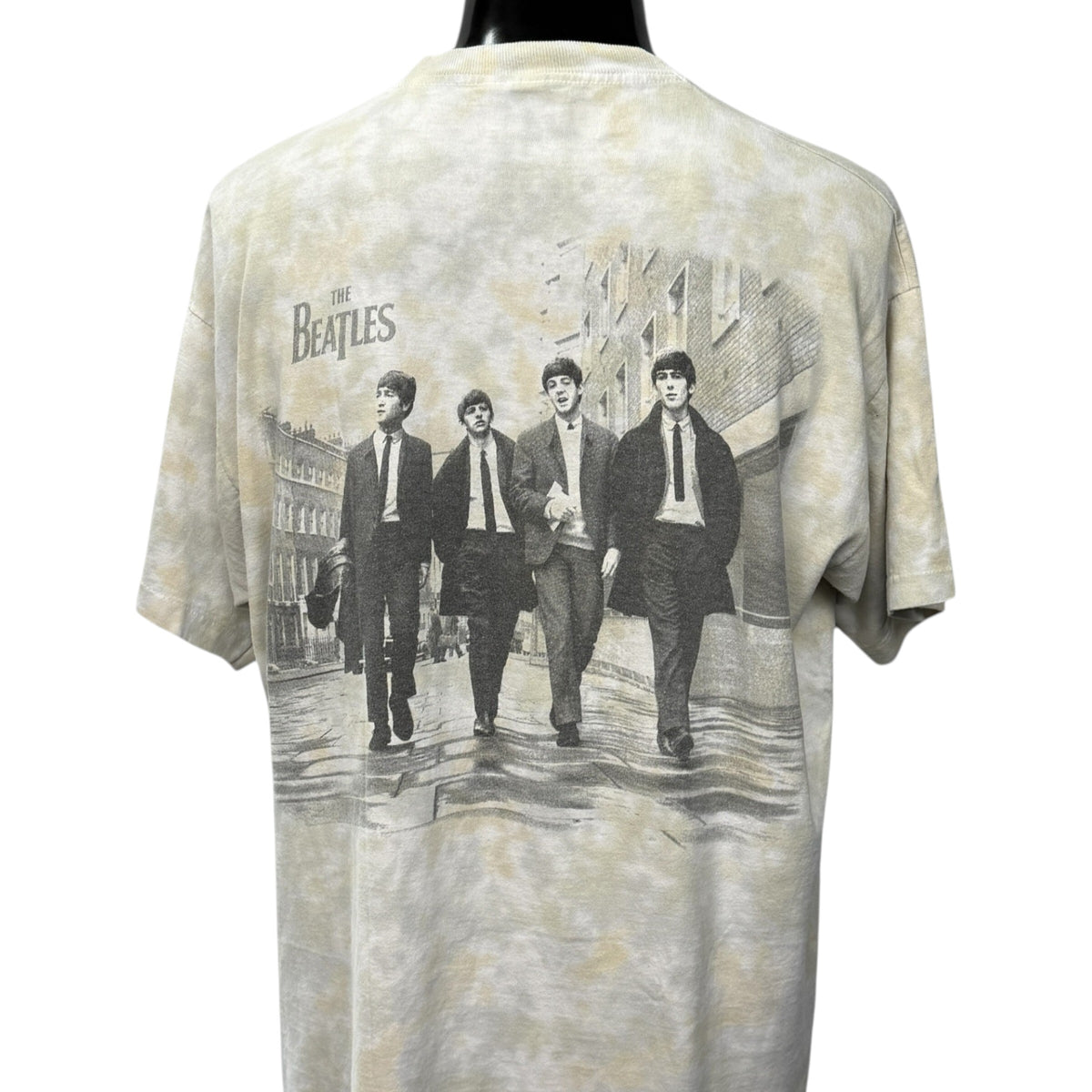 THE BEATLES 90s Tie-Dye Portrait T-Shirt Size XL