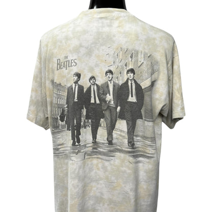 THE BEATLES 90s Tie-Dye Portrait T-Shirt Size XL