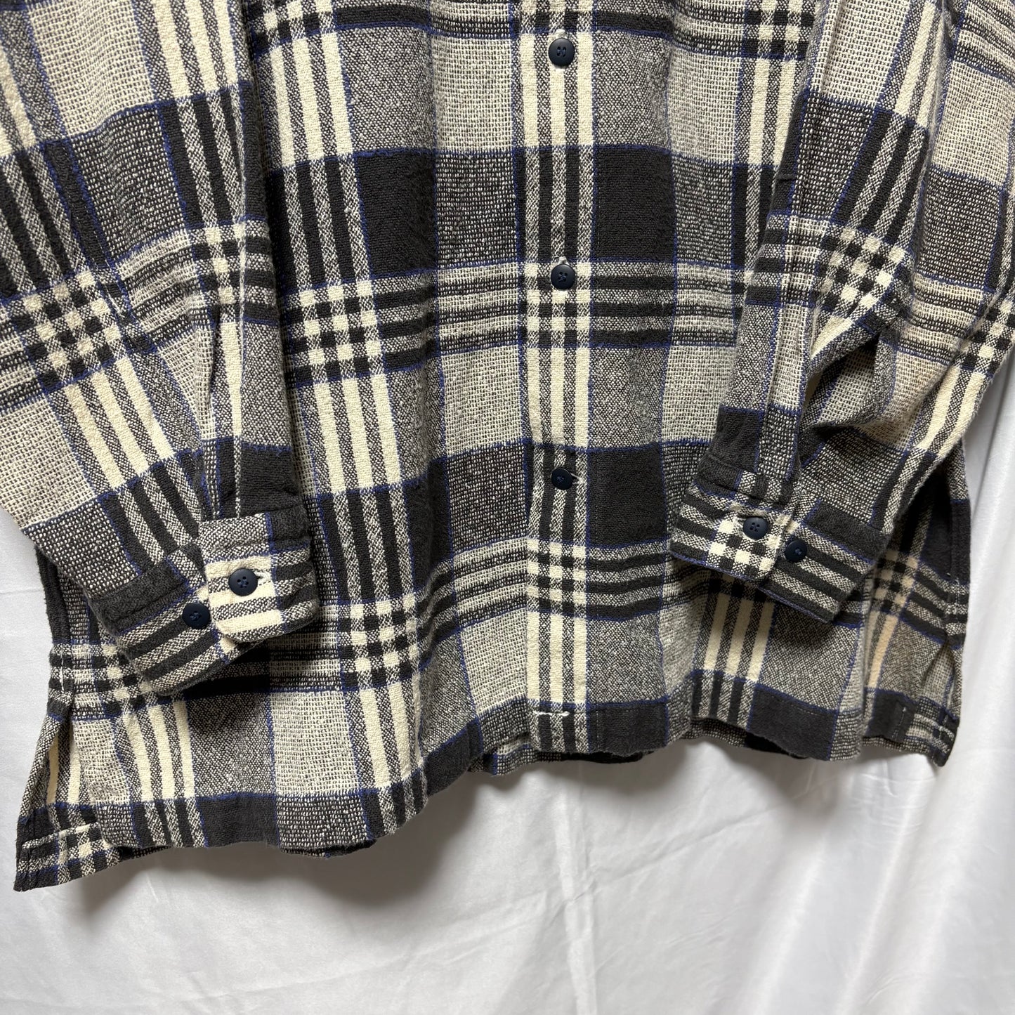 ISSEY MIYAKE 90s Cotton Check Band Collar Shirt Size L