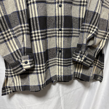 ISSEY MIYAKE 90s Cotton Check Band Collar Shirt Size L