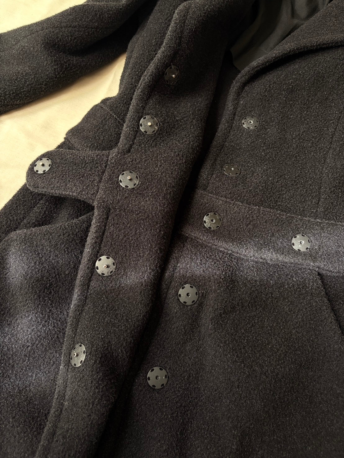 EMPORIO ARMANI 12AW Virgin Wool Silk Coat Navy