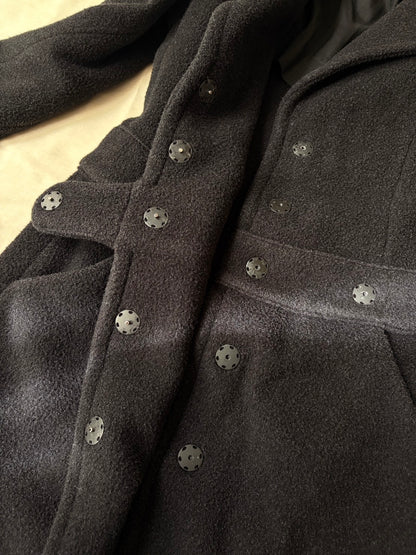 EMPORIO ARMANI 12AW Virgin Wool Silk Coat Navy