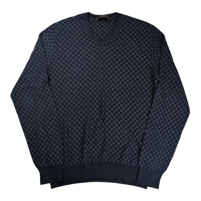 LOUIS VUITTON Damier Pattern Silk Sweater Size S
