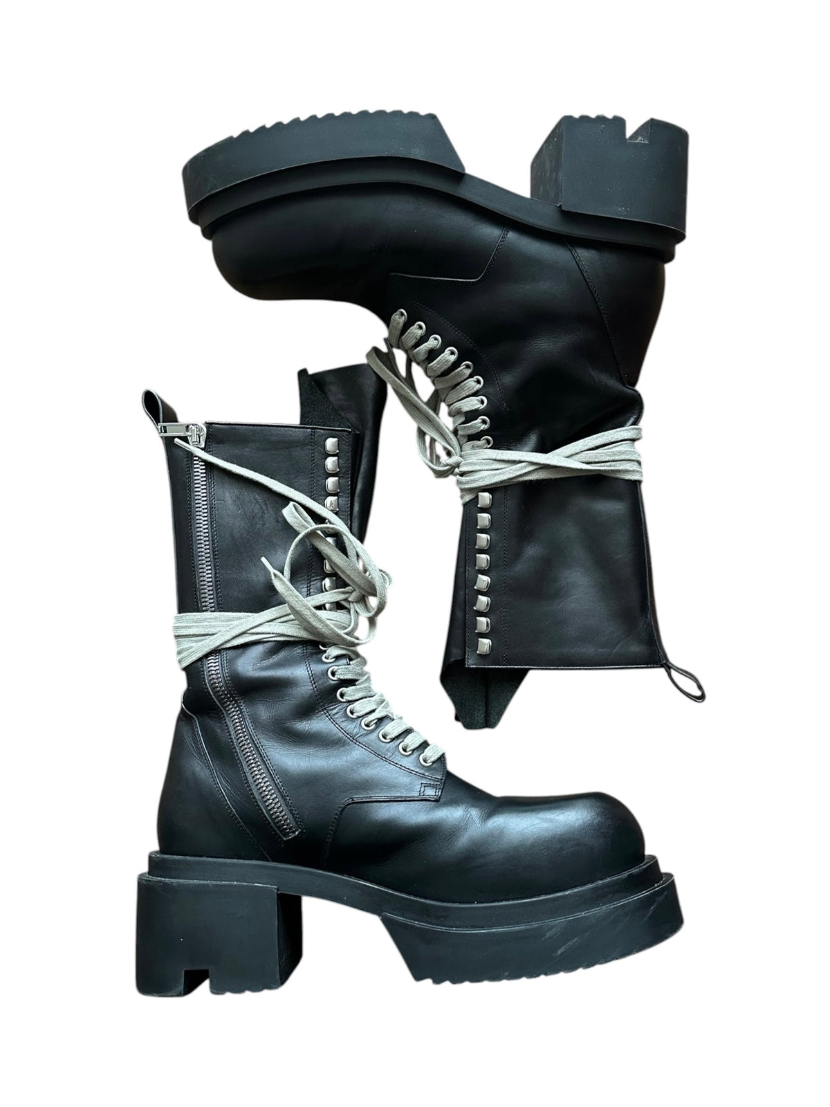 rick owens SS23 Army Long Bogun Boots