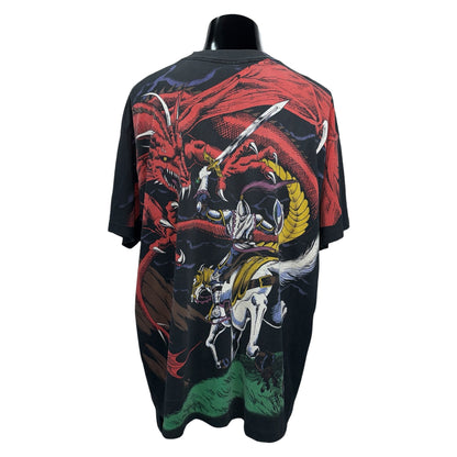 LIQUID BLUE Vintage All-Over Print Dragon & Knight Size XXL