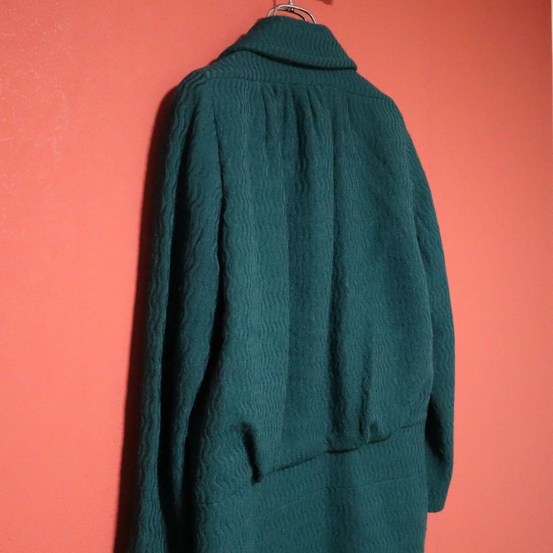DRIES VAN NOTEN 90s Wave Pattern Mohair Long Coat Size SMALL