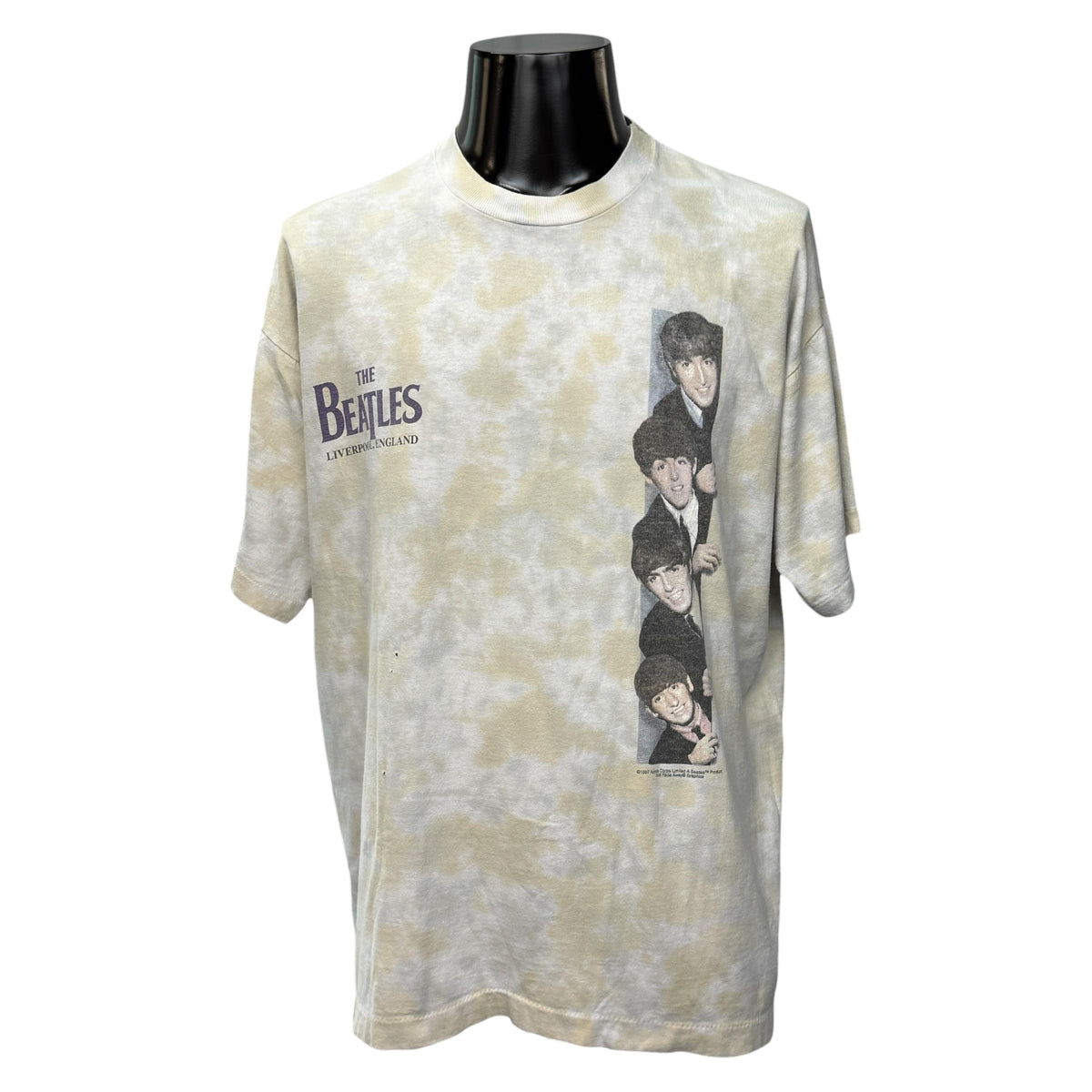 THE BEATLES 90s Tie-Dye Portrait T-Shirt Size XL