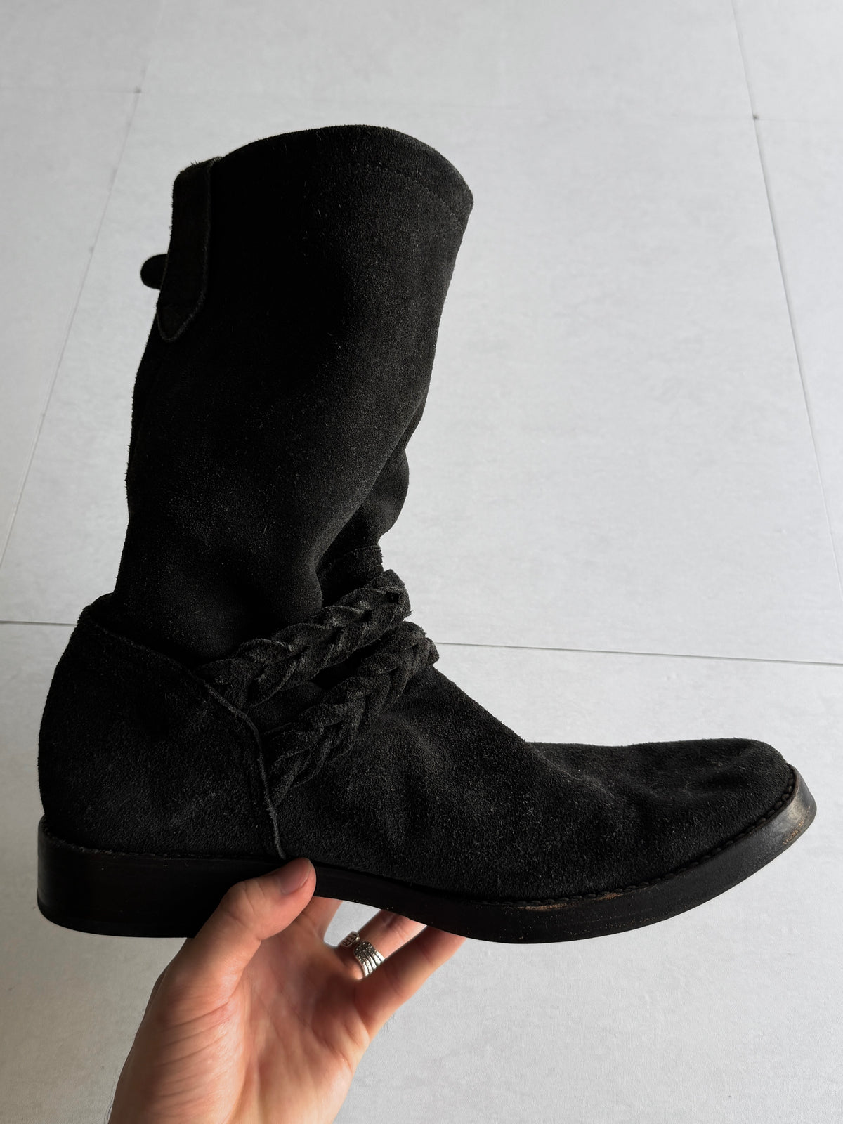 DISCOVERED Suede Engineer Long Boots Size S