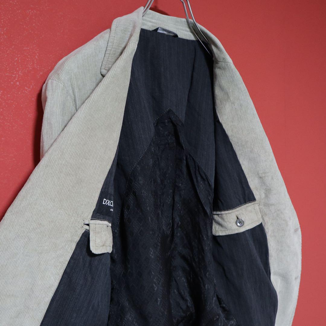 D&G Beige Corduroy Tailored Jacket Size 48