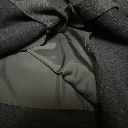 Y's Dark Gray Cashmere Blend Wool Long Coat