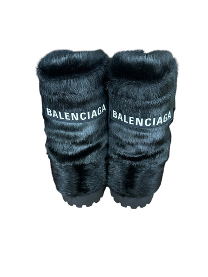 Balenciaga Alaska Black Fur Chunky Boots