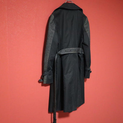 Aquascutum Black Club Check Panel Design Belted Size 8