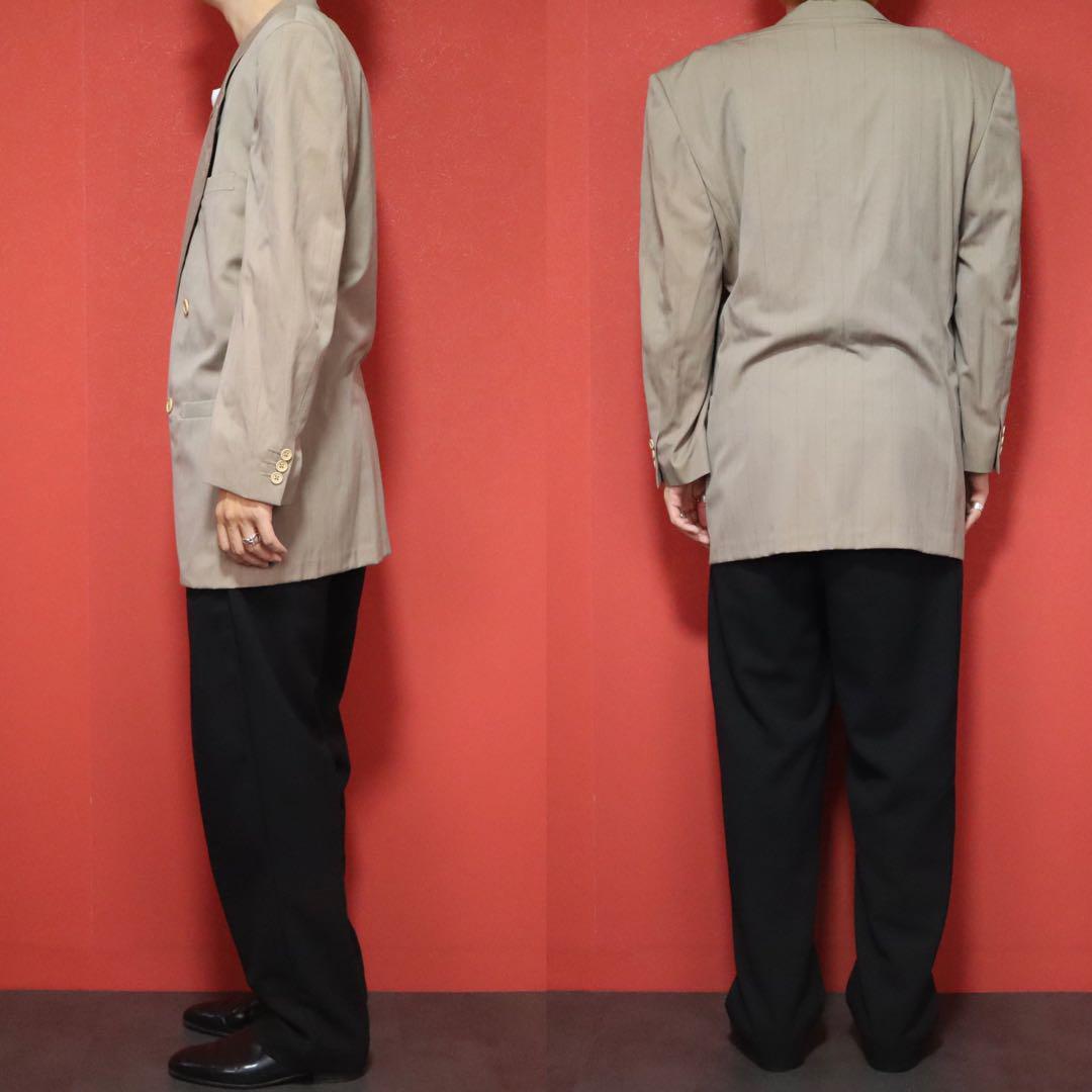 Gianni Versace 80s DB Striped Beige Jacket Size 46