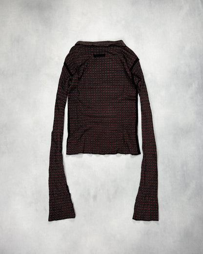Jean Paul GAULTIER FEMME Geometric Jacquard Knit Top Size 40