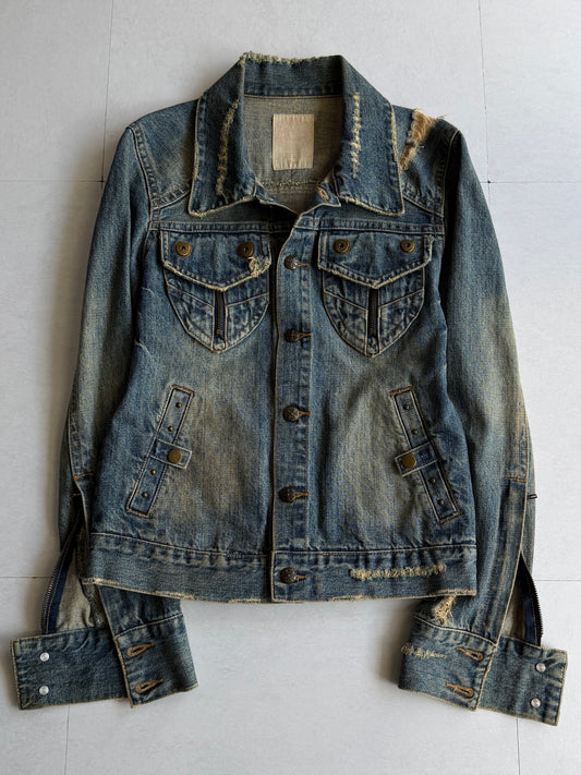 Midas Ruin Zip Denim Jacket Size M