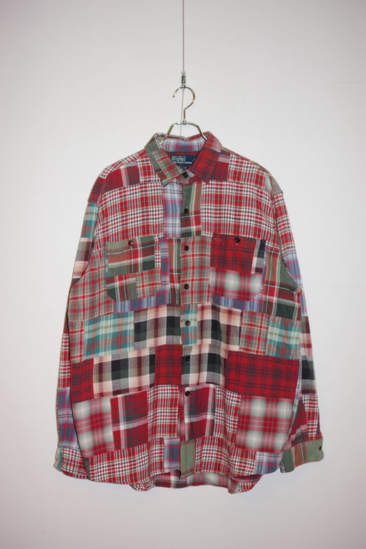 Polo Ralph Lauren SPORT CODY PATCHWORK FLANNEL SHIRT Size L
