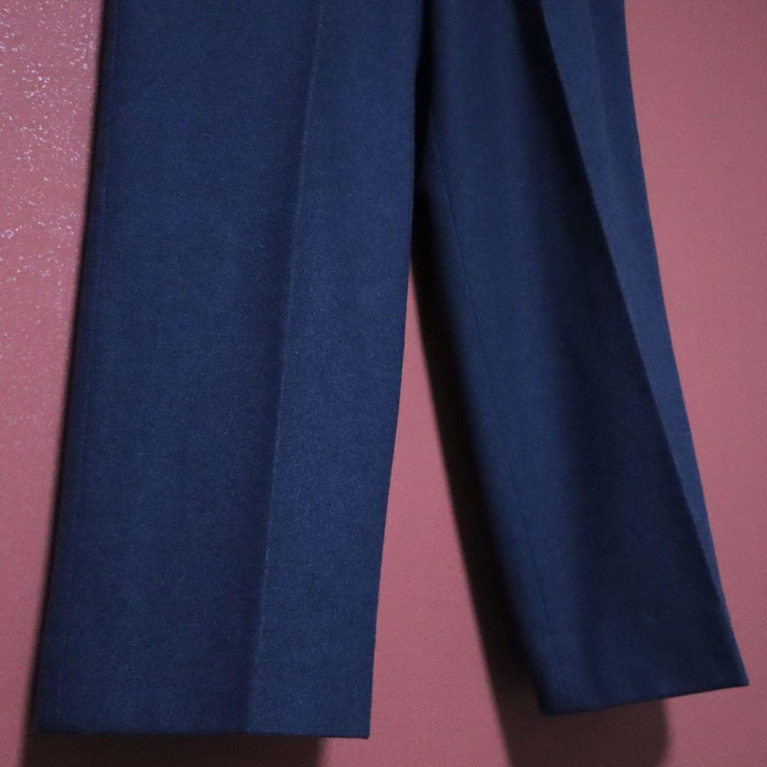 Issey Miyake 97AW Two-Tuck Wool Wide Slacks Blue Size 2