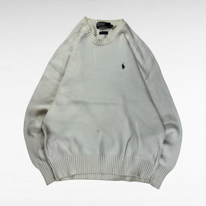 POLO by Ralph Lauren 90s Cotton Knit Sweater White Size M