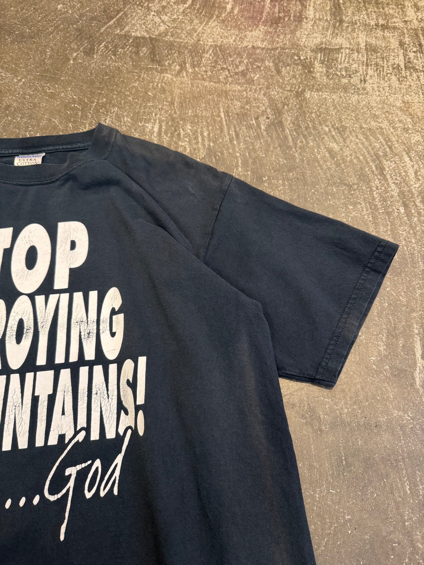 Vintage Black Cotton Tee Size L