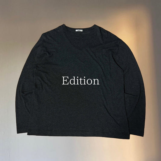 Edition Dark Gray Cotton Cashmere Blend Sleeve Tee