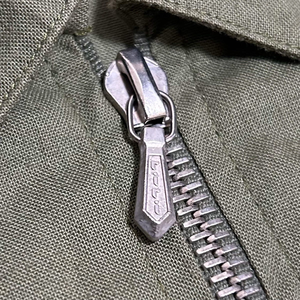AGNES B. 1990s Zip Up Cotton Long Sleeve Shirt Olive Size 42