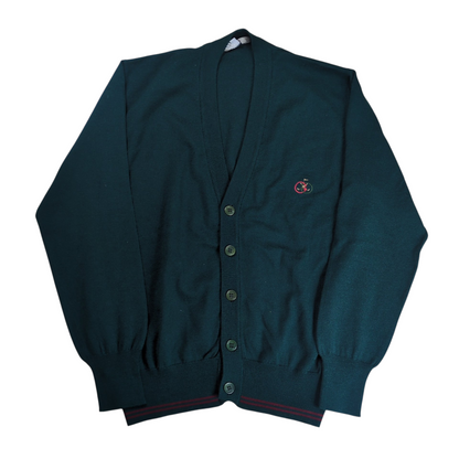 Gucci 1970's GG Logo Embroidered Web Line Cardigan Size 48