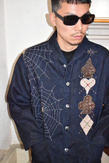Vintage UNDIS × Rat Indigo Heavy Cotton Sleeve Shirt Size 40