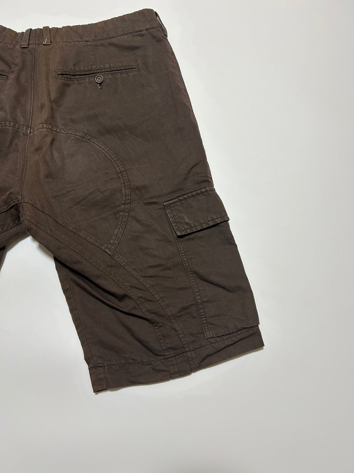 NEIL BARRETT 2000s Cotton Linen Cargo Shorts Brown Size 48