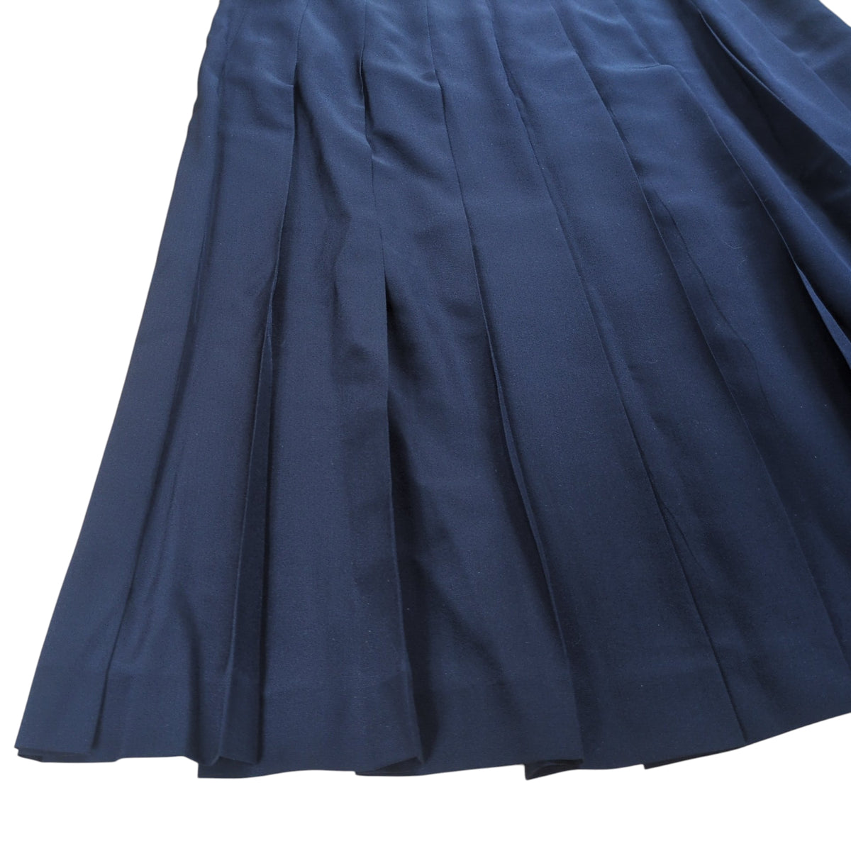PRADA Silk Pleats Skirt Navy Size 38