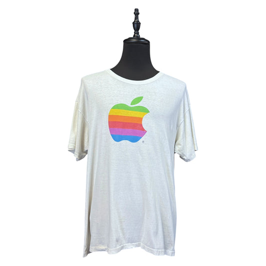 Apple 90s Rainbow Logo The Mac Zone Back Print Tee Size XL