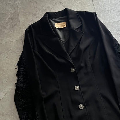 Vintage Black Fringe Jacket Size M