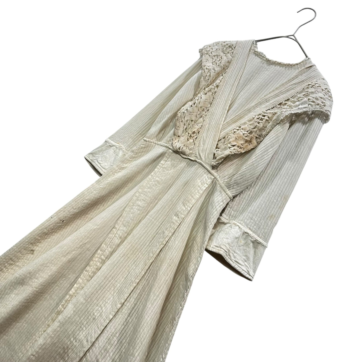 Euro antique 20s Shoulder Lace Dress White
