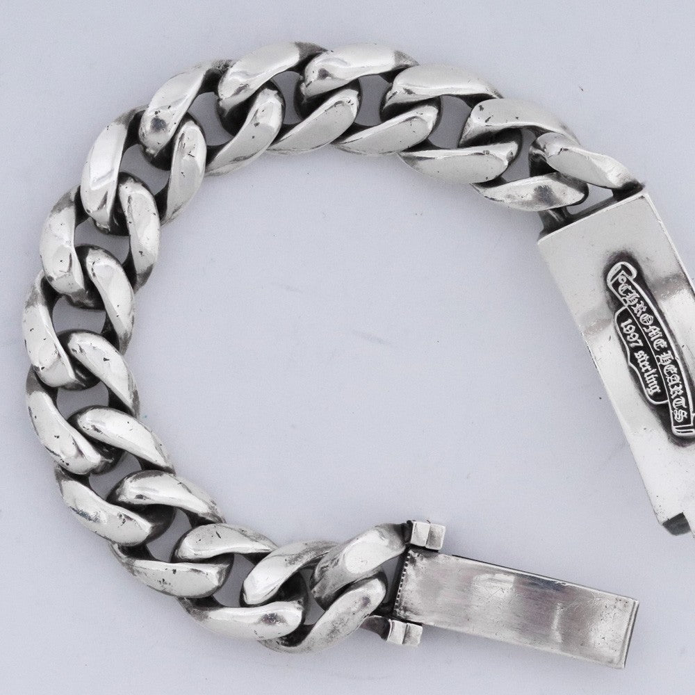 CHROME HEARTS Floral Cross ID Bracelet Silver Size ONE SIZE