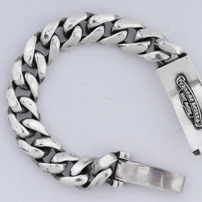 CHROME HEARTS Floral Cross ID Bracelet Silver Size ONE SIZE