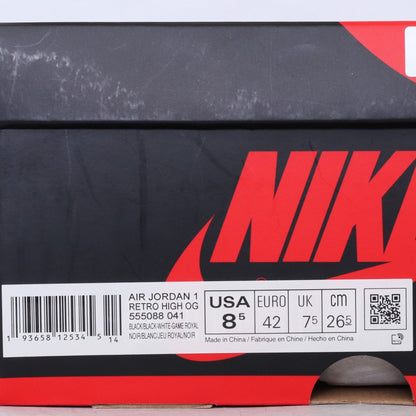Nike Air Jordan 1 Royal Toe High-Top Sneakers Size 26.5cm